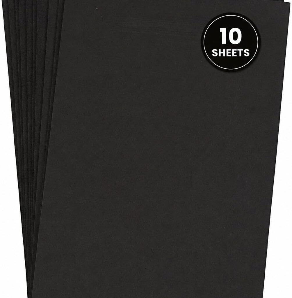 Black EVA Foam Sheets A4 (10 Pack) – 2mm Thick Craft Foam for DIY, School & Cosplay