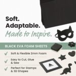 Black EVA Foam Sheets A4 (10 Pack) – 2mm Thick Craft Foam for DIY, School & Cosplay - 5