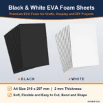 Black & White EVA Foam Sheets A4 2mm (10 Pack) for DIY & Cosplay - 2